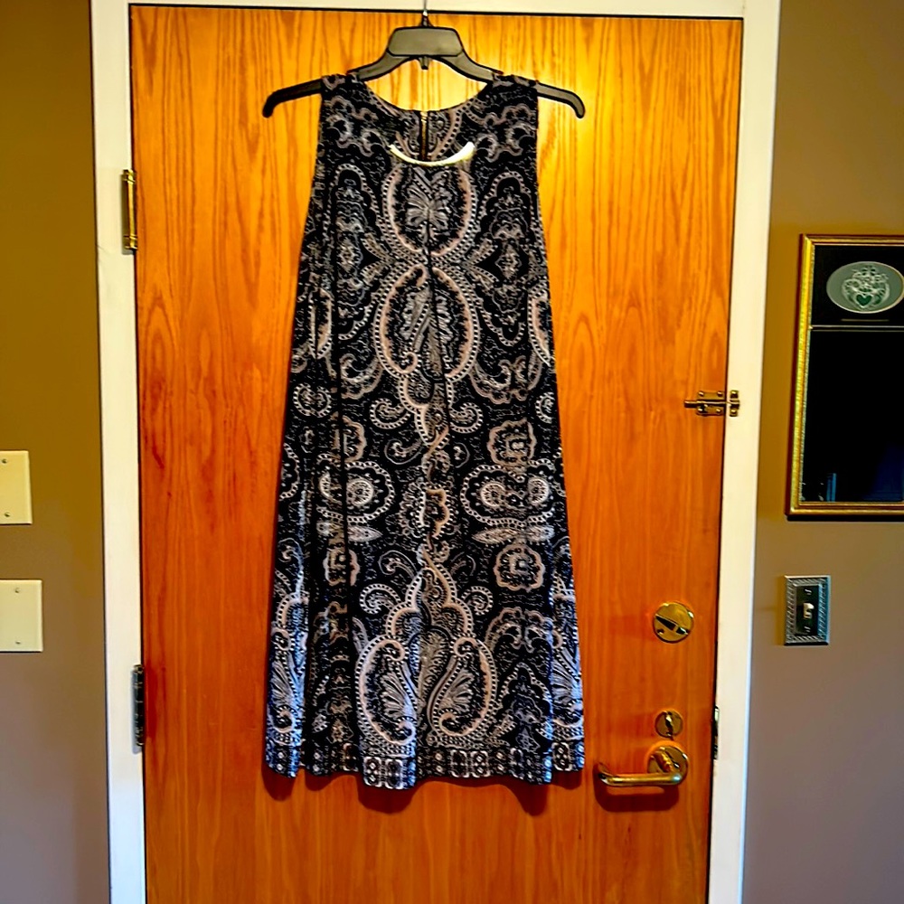 INC Dress size 1X navy/white/tan